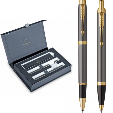 Набор ручек Parker IM Grey Lacquer GT RB+BP DUO24 (роллерная + шариковая)