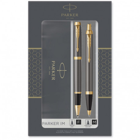 Набор ручек Parker IM Grey Lacquer GT RB+BP DUOSETS (роллерная + шариковая)