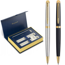 Набір ручок Waterman HEMISPHERE Stainless Steel GT BP + Matte Black GT BP (2 кулькові ручки)