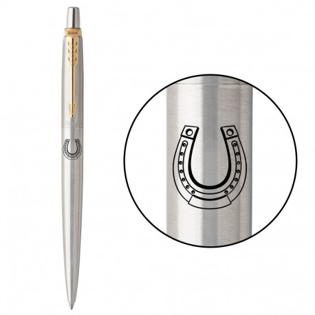 Ручка кулькова Parker JOTTER DESIGN Stainless Steel GT BP Щаслива підкова 16032_R106b