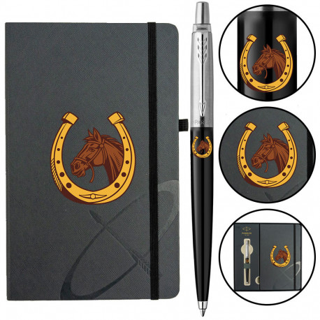 Набір Parker JOTTER Originals ZODIAC Black CT BP Кінь з підковою (кулькова ручка + блокнот Parker)