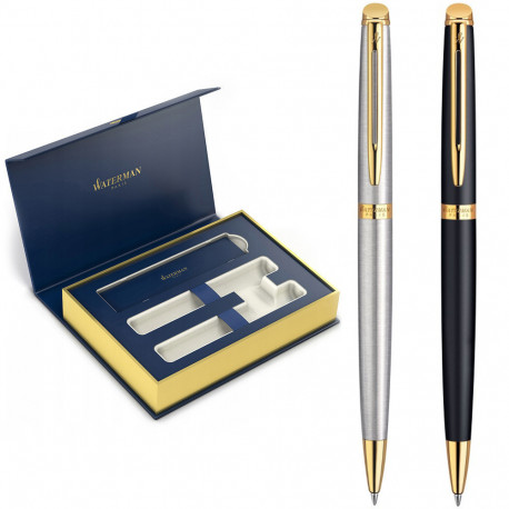 Набор ручек Waterman HEMISPHERE Stainless Steel GT BP + Mаtte Black GT BP (2 шариковые ручки)