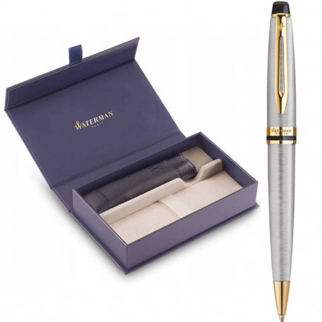 Набір Waterman EXPERT Stainless Steel GT BP (кулькова ручка + чохол)