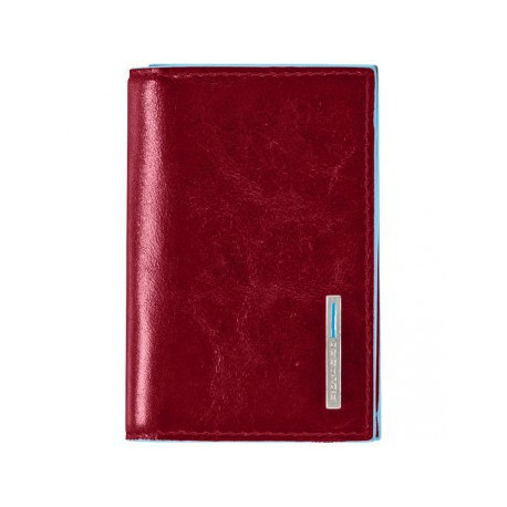 Визитница Piquadro BL SQUARE/Red для своих визиток на кнопке (10,8x7,5x1,5)