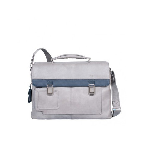 Портфель Piquadro VIBE/Grey-Blue на 2 відділення з 2 фронт. кишенями і з відділенням для ноутбука (43x30,5x12)