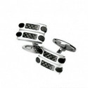 Запонки Pequignet MOOREA 2 ROW Steel & Carbon Pq0410463