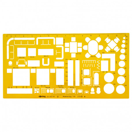 Трафарет для дизайну меблівRotring 1:50 (300х155мм) S0238921