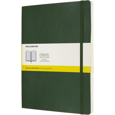 Записная книжка Moleskine Classic большая / Клеточка Миртовый Зеленый Мягкий QP622K15