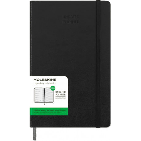 Щотижневик з місцем для дат Moleskine середній / Чорний DUNDB12WN3