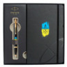 Набор Parker IM UKRAINE Black GT BP Трезубец фигурный на фоне флага (шариковая ручка + блокнот Parker)