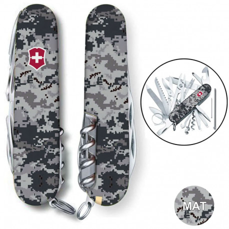 Складной нож Victorinox SWISSCHAMP ARMY Пиксель синий с крас. лого 1.6795.3.W3943p