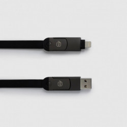 Кабель 60W Lightning, USB-C, USB-A Piquadro Bagmotic (BM) Black AC7071BM_N