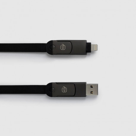 Кабель 60W Lightning, USB-C, USB-A Piquadro Bagmotic (BM) Black AC7071BM_N