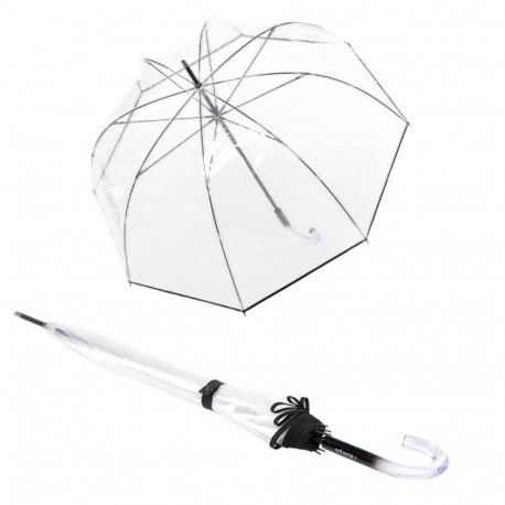 Парасолька Knirps C.760 Stick Manual Transparent Black Kn96-8760-1000