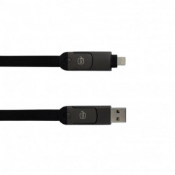 Кабель 60W Lightning, USB-C, USB-A Piquadro Bagmotic (BM) Black AC7071BM_N