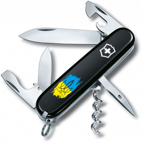 Складной нож Victorinox SPARTAN UKRAINE Трезубец фигурный на фоне флага 1.3603.3_T1026u