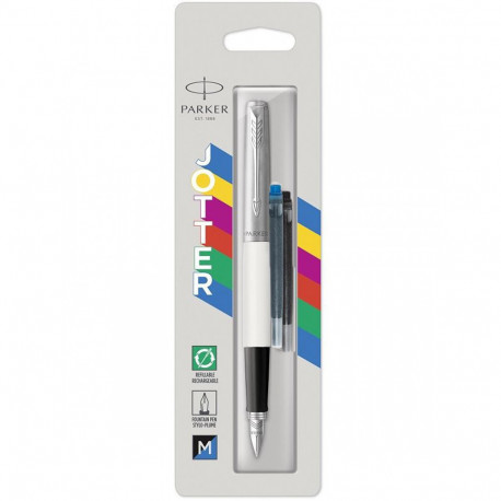 Ручка перьевая Parker JOTTER Originals White FP M блистер 15 016