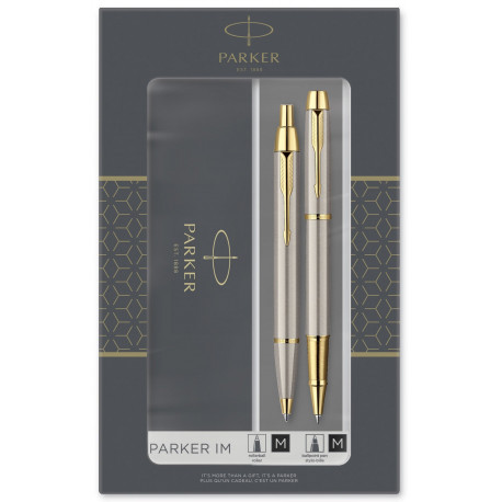 Набор ручек Parker IM Brushed Metal GT RB+BP (роллерная + шариковая)