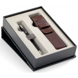 Набір Parker SONNET Black Lacquer CT BP + PU (кулькова ручка + чохол)