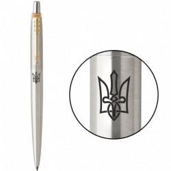 Ручка шариковая Parker JOTTER Stainless Steel GT BP Трезубец стилизованный 16032_T062b