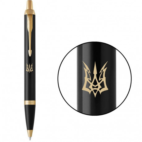 Ручка шариковая Parker IM Black GT BP Трезубец-Молния 22032_T056y