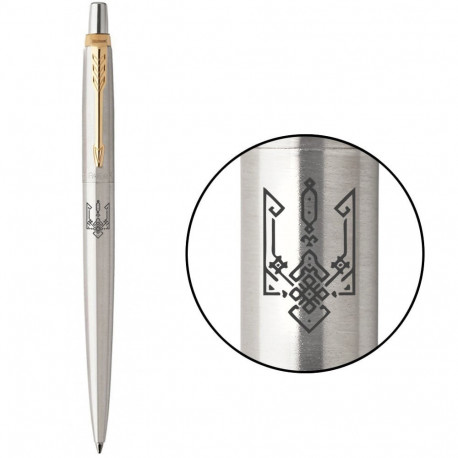 Ручка шариковая Parker JOTTER Stainless Steel GT BP Трезубец этника 16032_T067b