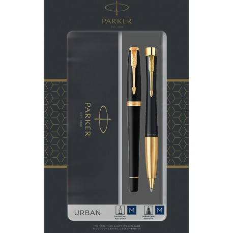 Набор ручек Parker URBAN Muted Black GT FP+BP (перьевая + шариковая)
