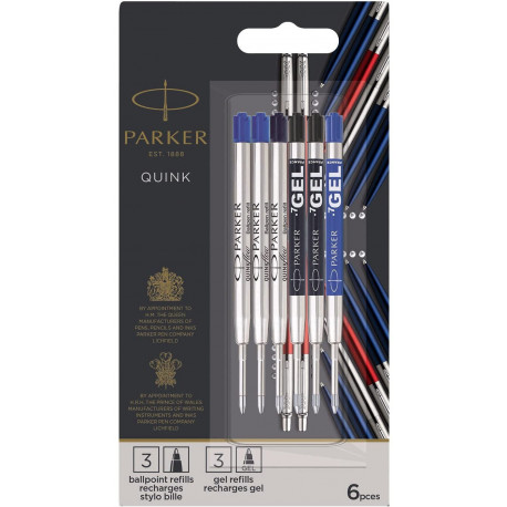 Стержни Parker Quink Discovery шарик. 3шт + GEL 3шт блистер 10 232b6