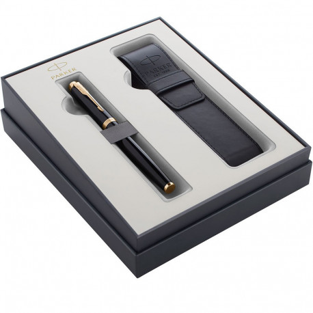 Набор Parker IM Black GT FP М (перьевая ручка + чехол)