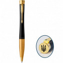 Ручка кулькова Parker URBAN Muted Black GT BP Тризуб на торці 30 035_TR