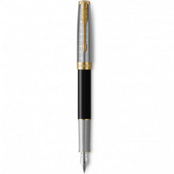 Перова ручка Parker SONNET Metal & Black Lacquer GT FP F 68 111