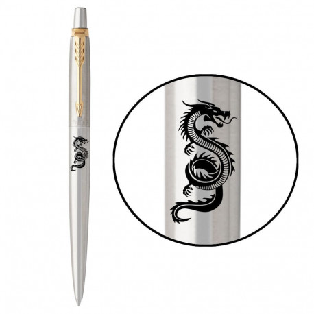 Ручка кулькова Parker JOTTER ZODIAC Stainless Steel GT BP Зелений Дракон 16032_Z301b