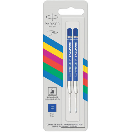 Стрижні Parker QuinkFlow кульк. син. F блістер 2шт 10 261BLU2