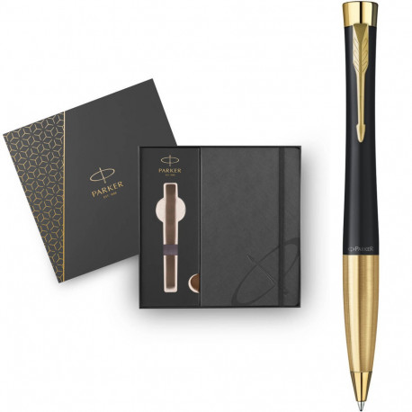 Набор Parker URBAN Muted Black GT BP (шариковая ручка + блокнот Parker)