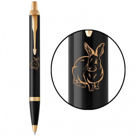 Ручка шариковая Parker IM Black GT BP Черный Водяной Кролик 22032_Z203y
