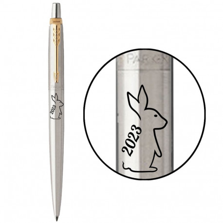 Ручка шариковая Parker JOTTER Stainless Steel GT BP Кролик 2023 16032_Z208b