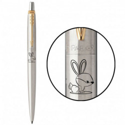 Ручка шариковая Parker JOTTER Stainless Steel GT BP Крольчонок 16032_Z210b