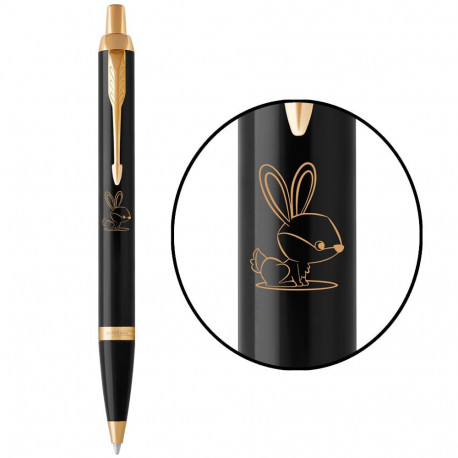 Ручка шариковая Parker IM Black GT BP Крольчонок 22032_Z210y