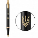 Ручка кулькова Parker IM Black GT BP Тризуб готичний 22032_T063y
