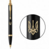 Ручка кулькова Parker IM Black GT BP Тризуб готичний 22032_T063y